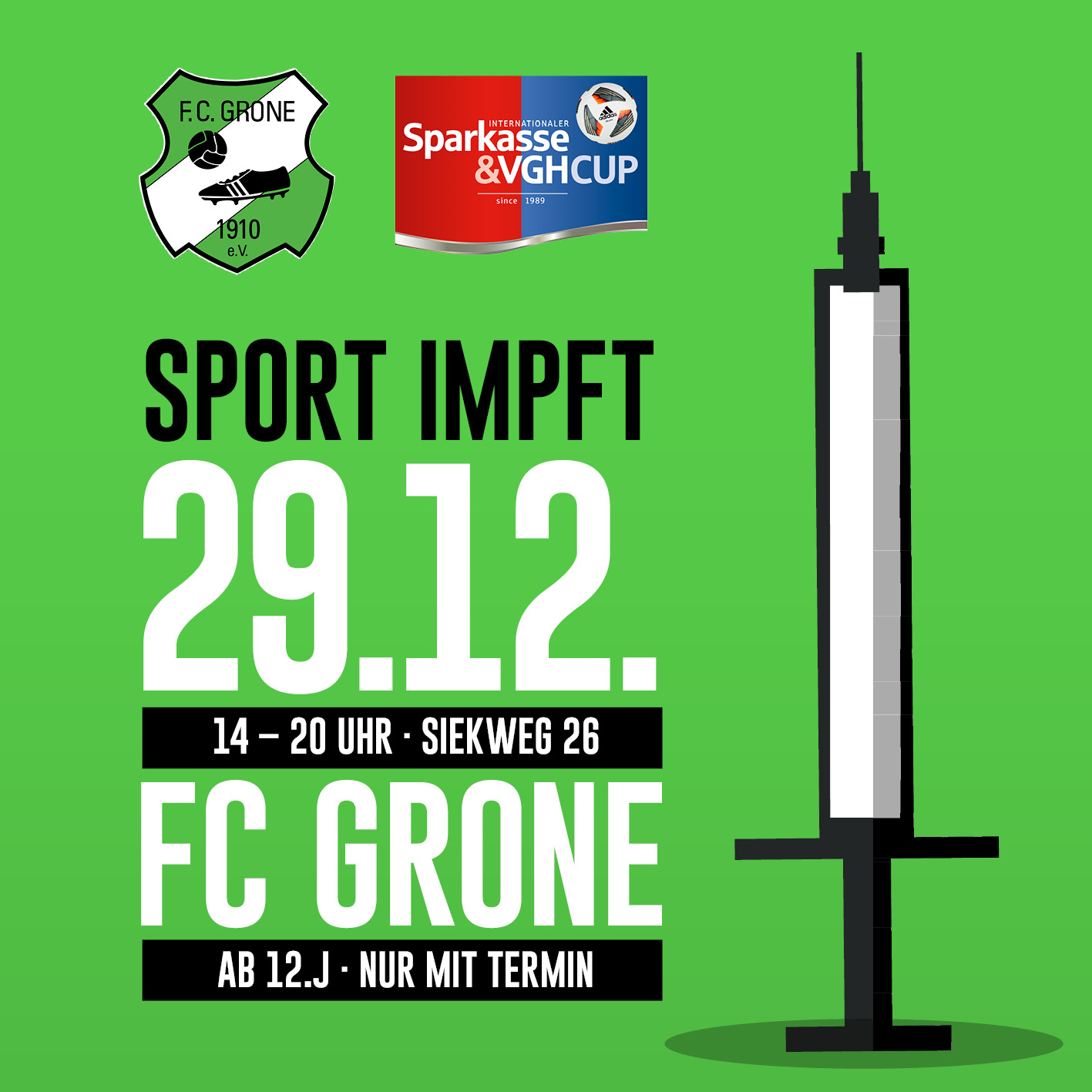 Sport impft!<br>Gemeinsame Aktion <br>mit FC Grone